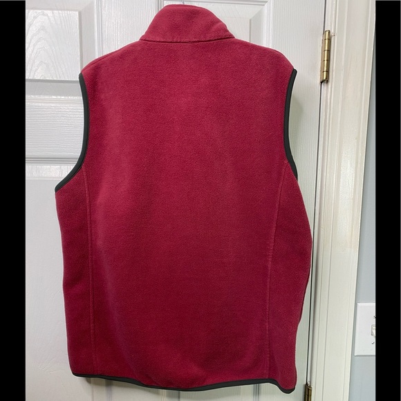 Woolrich Womens Large Fleece Vest Full Zip Sweater Zip Pockets Rose Colored - Picture 2 of 5